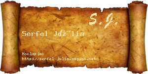 Serfel Júlia névjegykártya